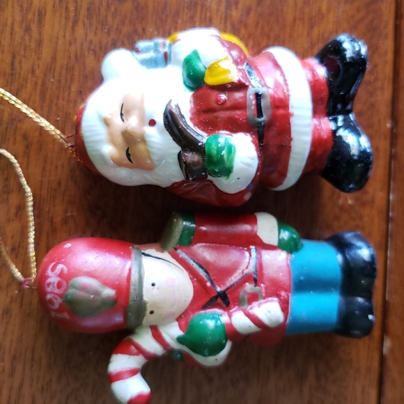 Vintage set Lot of 7 Ornaments Santa Toy soldier mouse snowman - Picture 10 of 16